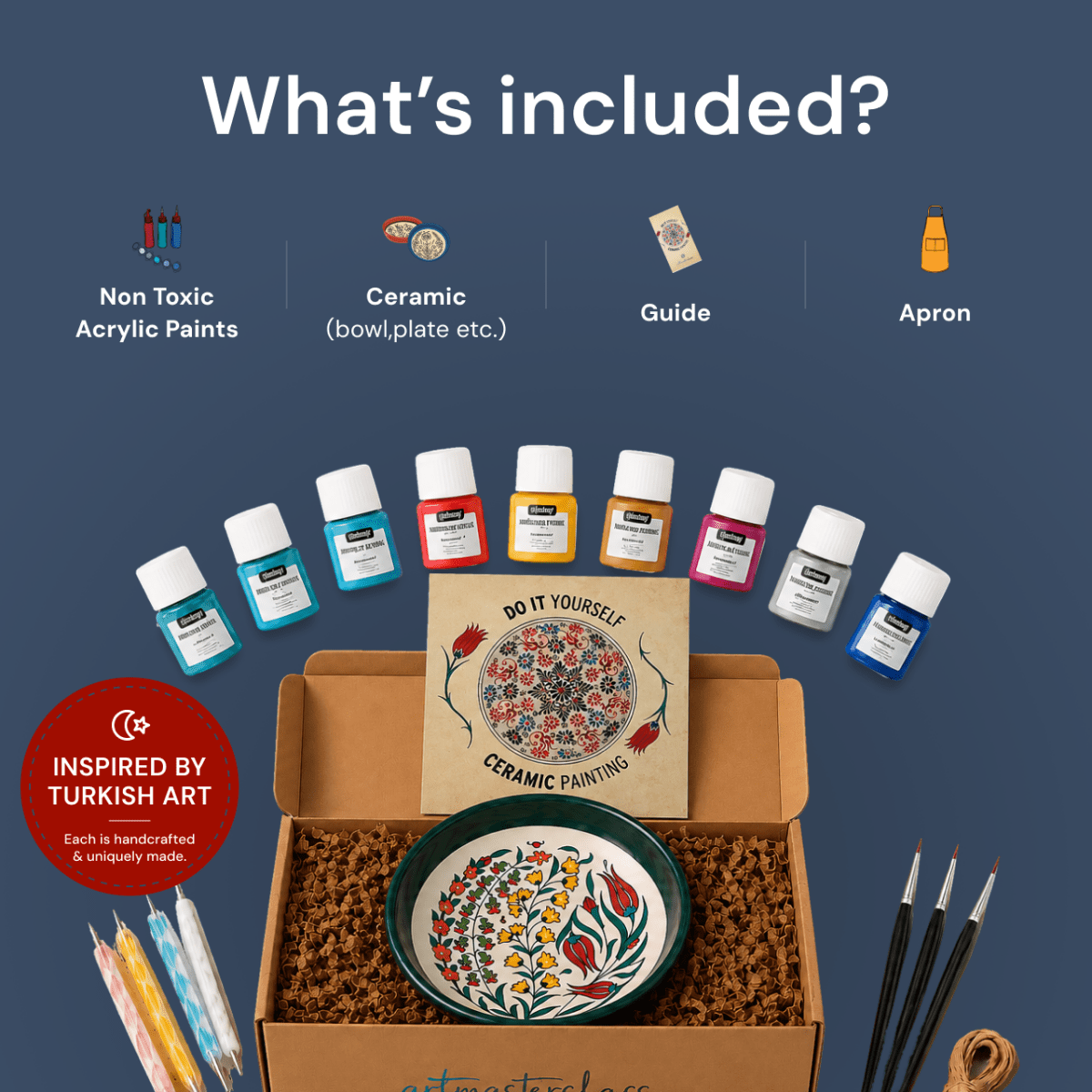 Ceramic Painting DIY Kit - Artmasterclass USA WestDIY Kits