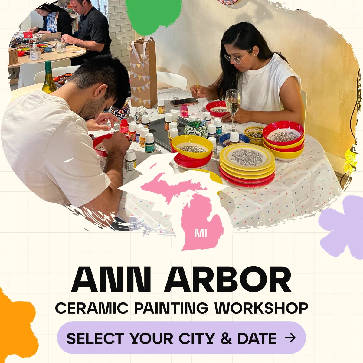 Ceramic Painting Workshop Classes in Ann Arbor, MI - Artmasterclass GlobalWorkshop