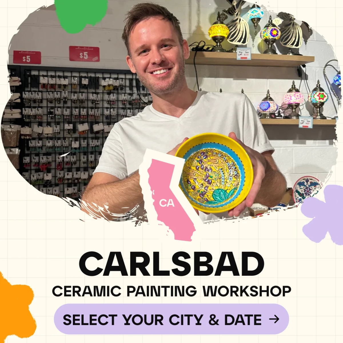 Ceramic Painting Workshop Classes in Carlsbad - Artmasterclass USA West