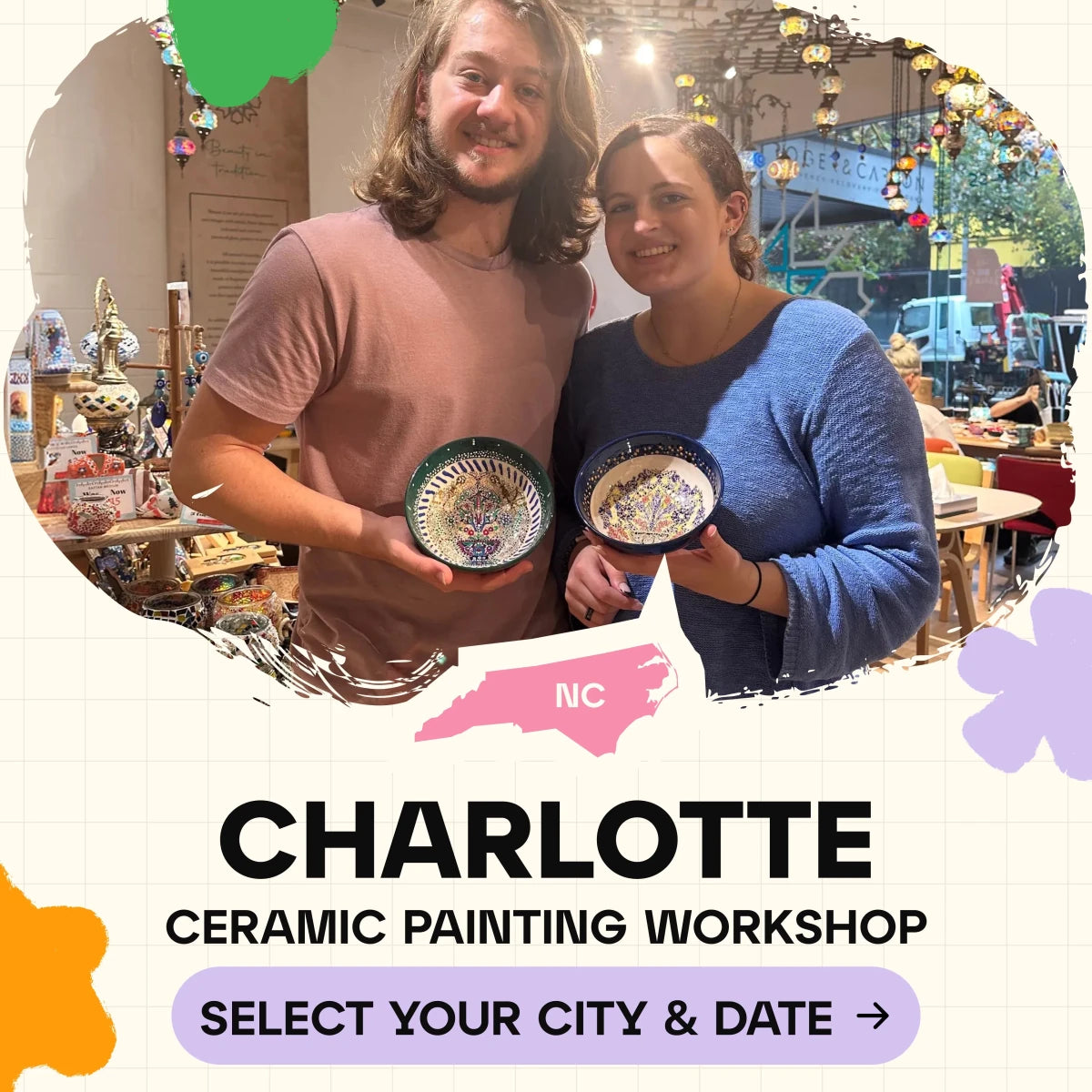 Ceramic Painting Workshop Classes in Charlotte, NC - Artmasterclass GlobalWorkshop