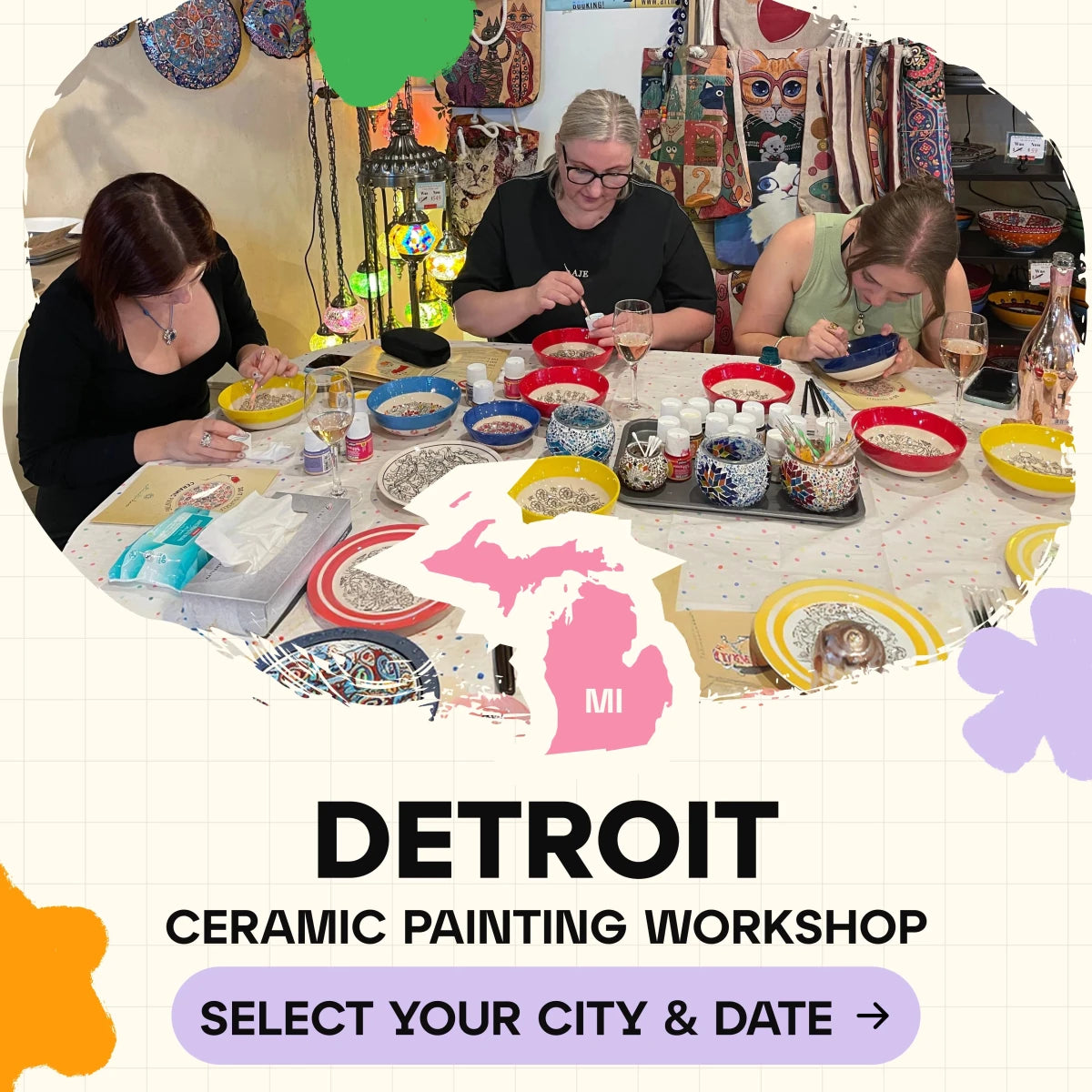 Ceramic Painting Workshop Classes in Detroit, MI - Artmasterclass GlobalWorkshop