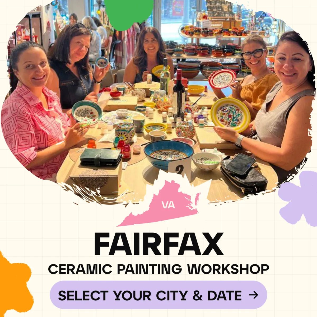 Ceramic Painting Workshop Classes in Fairfax, VA - Artmasterclass GlobalWorkshop