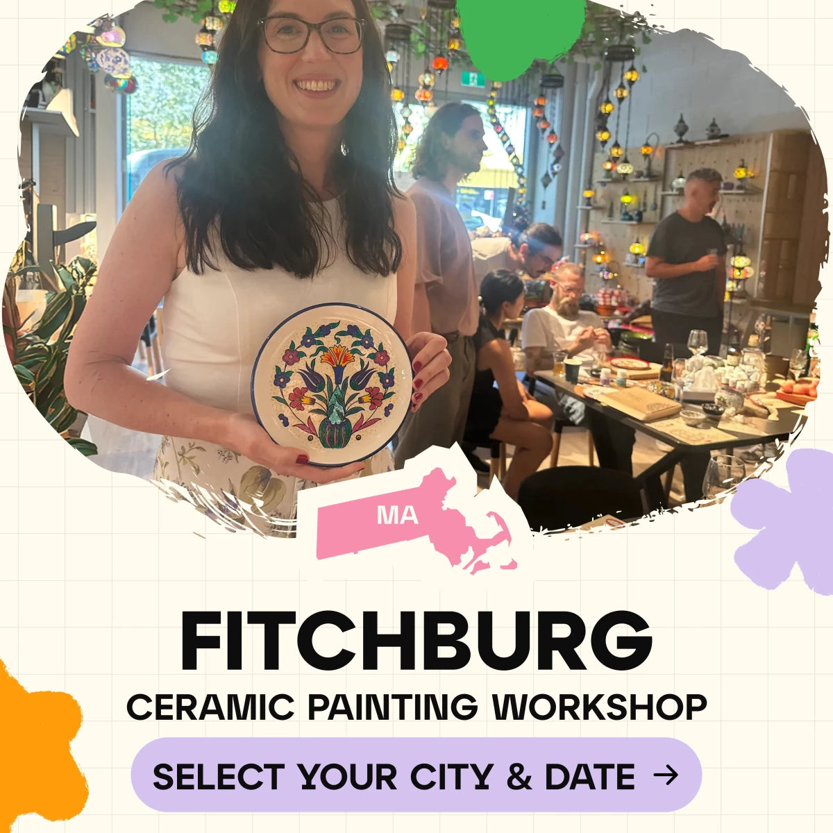 Ceramic Painting Workshop Classes in Fitchburg, MA - Artmasterclass GlobalWorkshop