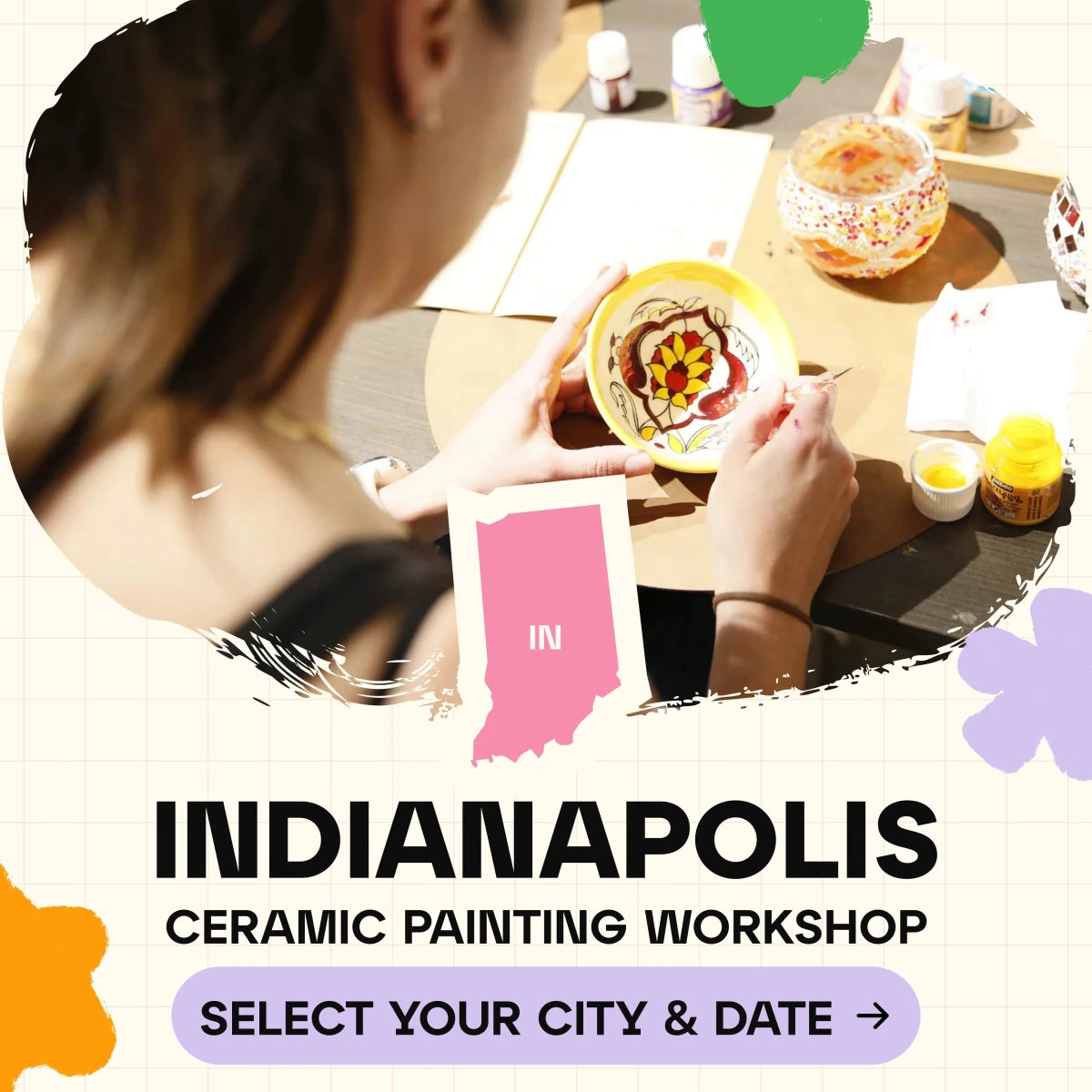 Ceramic Painting Workshop Classes in Indianapolis - Artmasterclass GlobalWorkshop