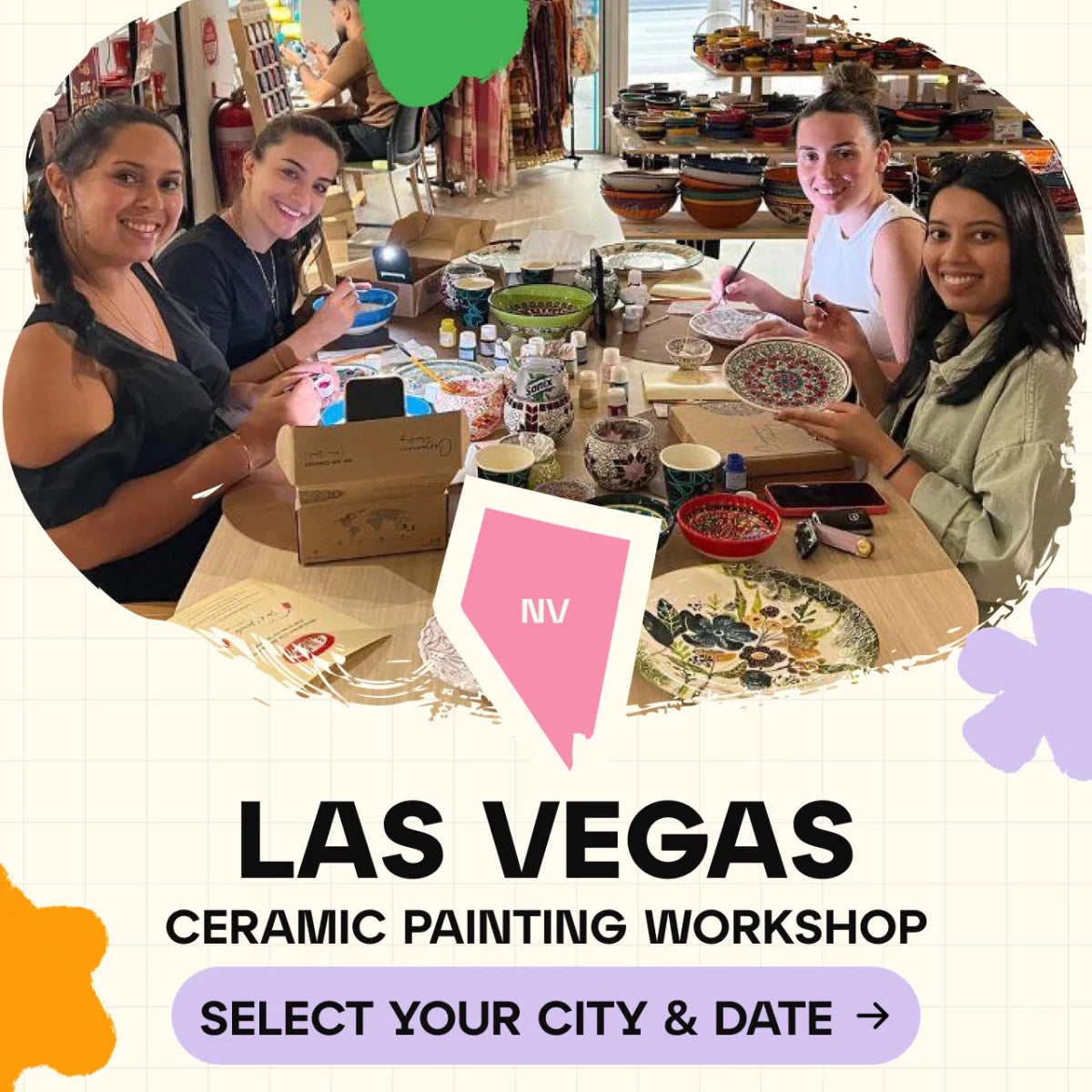 Ceramic Painting Workshop Classes in Las Vegas - Artmasterclass USA West