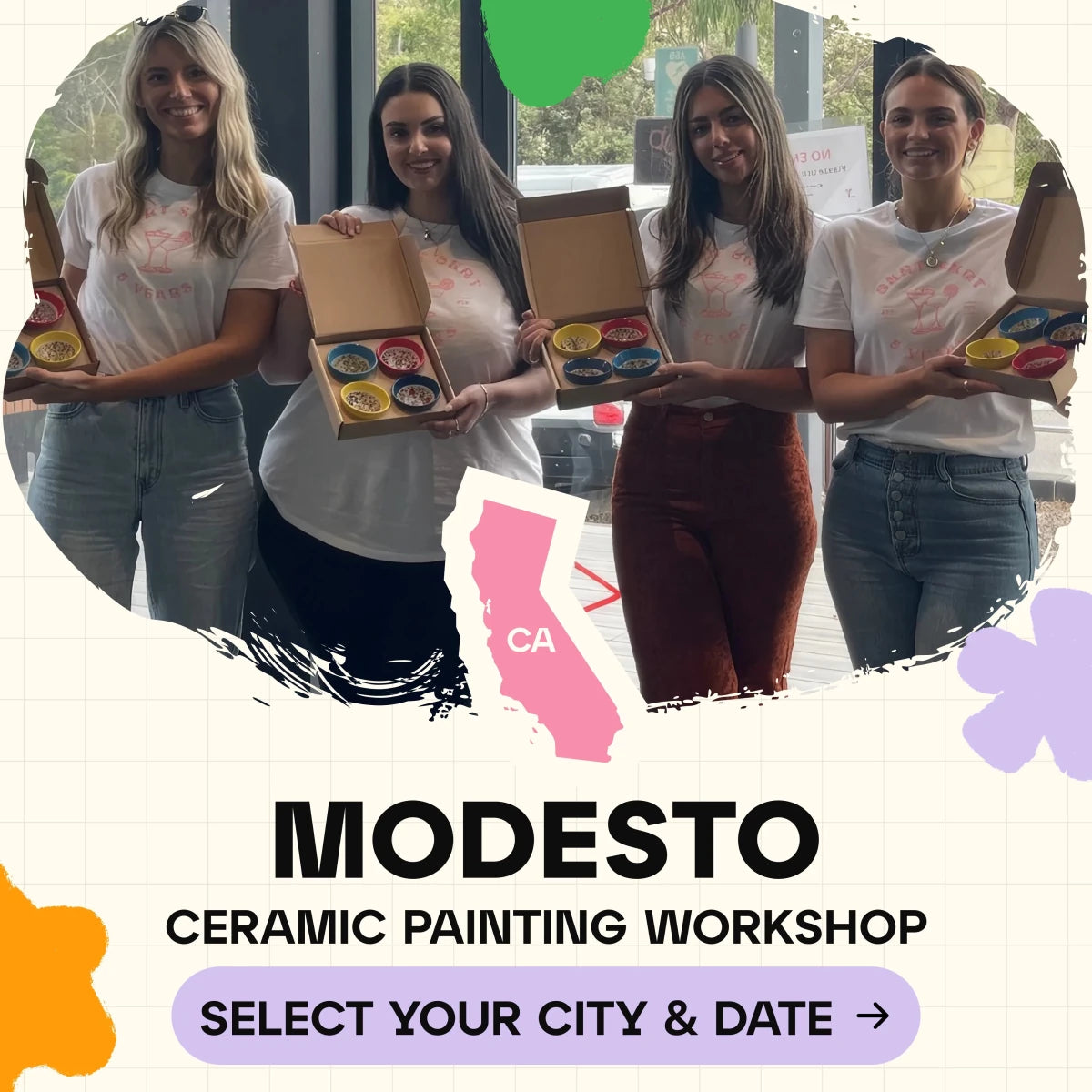 Ceramic Painting Workshop Classes in Modesto, CA - Artmasterclass GlobalWorkshop