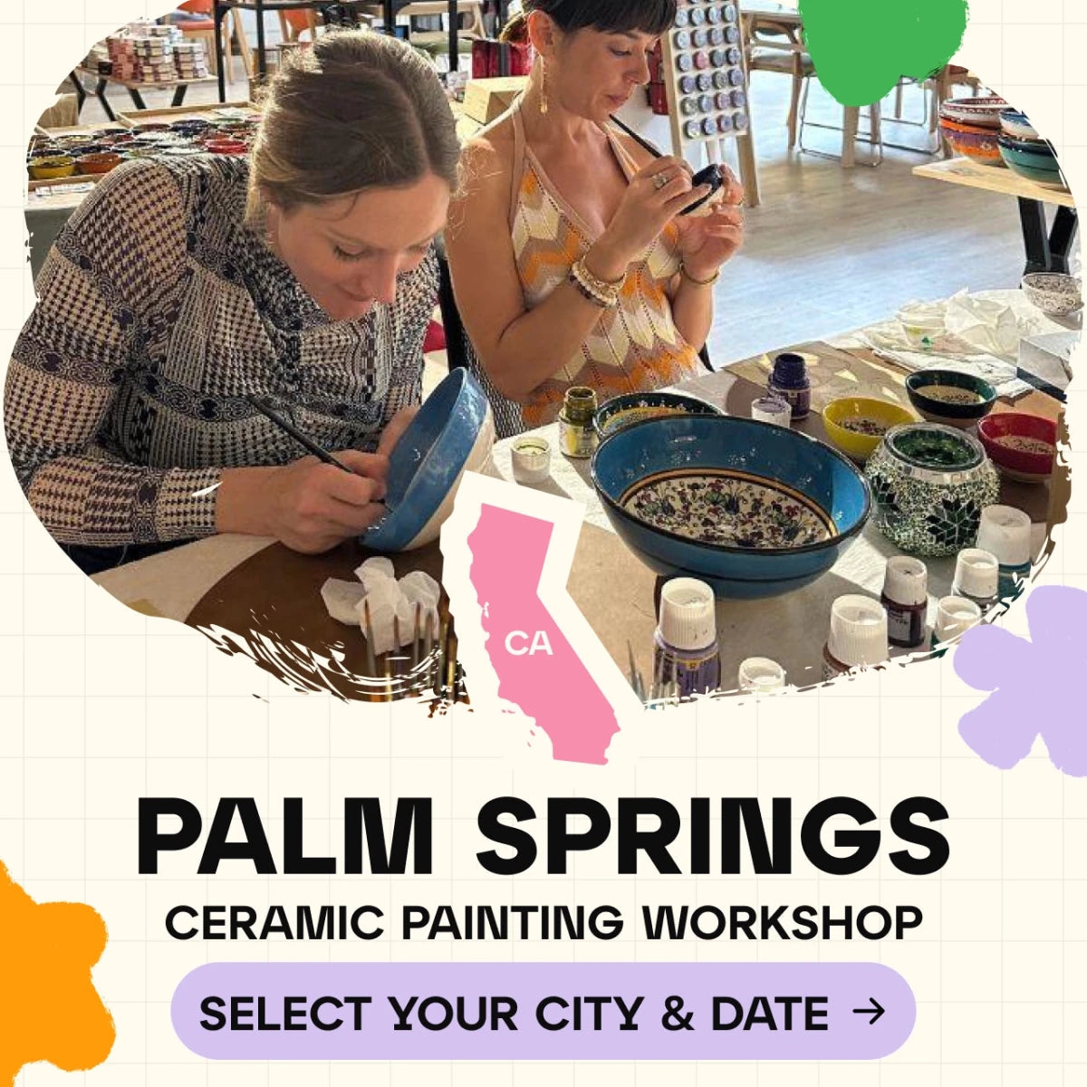 Ceramic Painting Workshop Classes in Palm Springs - Artmasterclass USA West