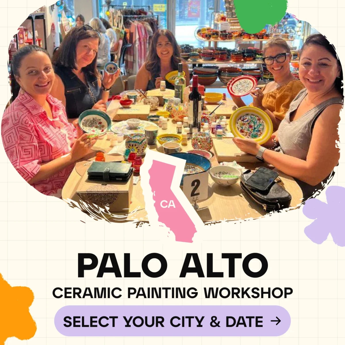 Ceramic Painting Workshop Classes in Palo Alto - Artmasterclass USA West