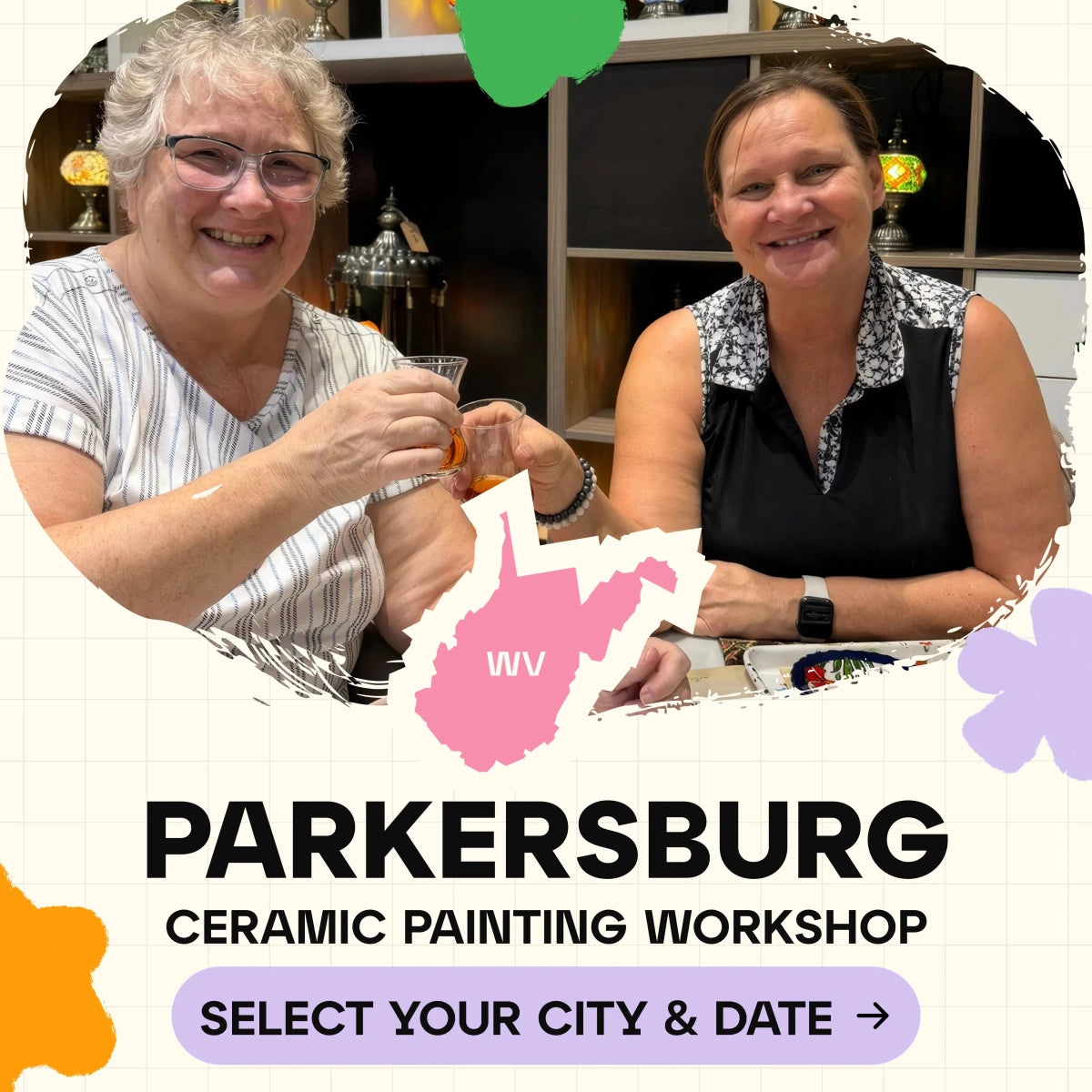 Ceramic Painting Workshop Classes in Parkersburg - Artmasterclass GlobalWorkshop