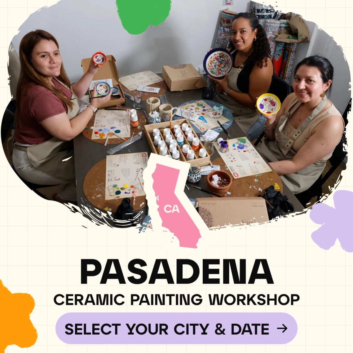 Ceramic Painting Workshop Classes in Pasadena - Artmasterclass USA West
