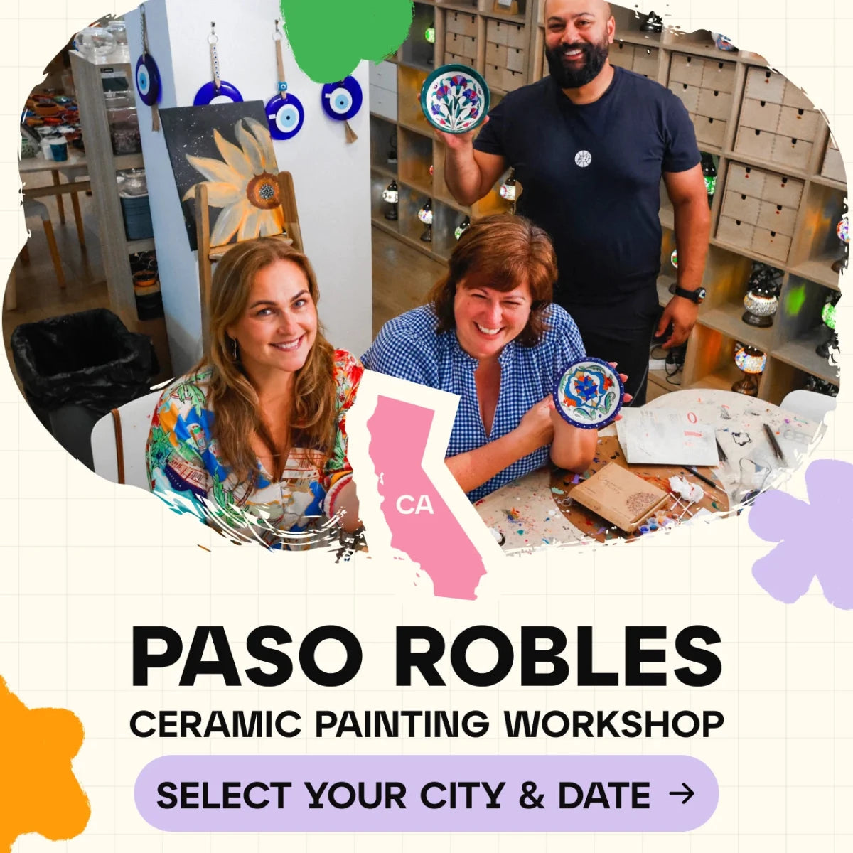 Ceramic Painting Workshop Classes in Paso Robles - Artmasterclass USA West