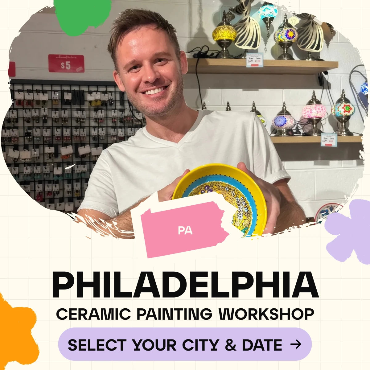Ceramic Painting Workshop Classes in Philadelphia, PA - Artmasterclass GlobalWorkshop