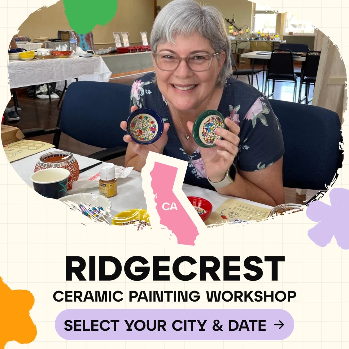 Ceramic Painting Workshop Classes in Ridgecrest - Artmasterclass USA West