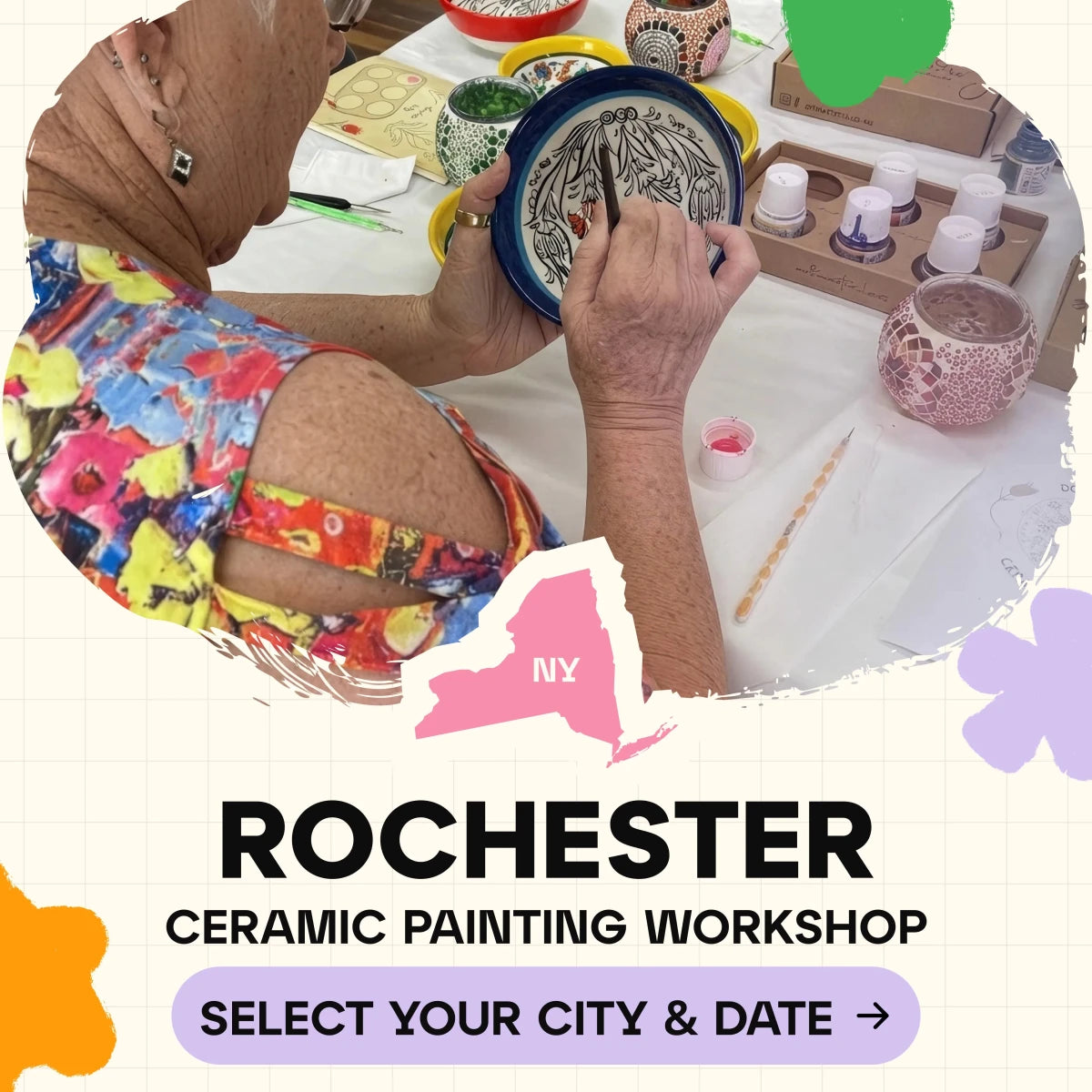 Ceramic Painting Workshop Classes in Rochester, NY - Artmasterclass GlobalWorkshop
