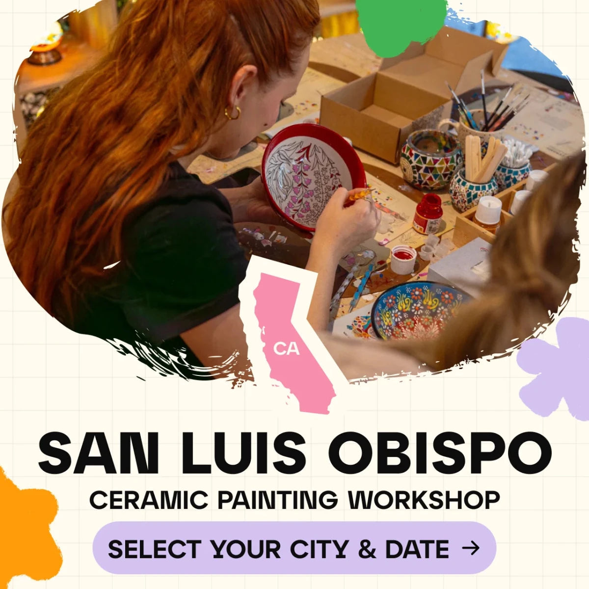 Ceramic Painting Workshop Classes in San Luis Obispo - Artmasterclass USA West