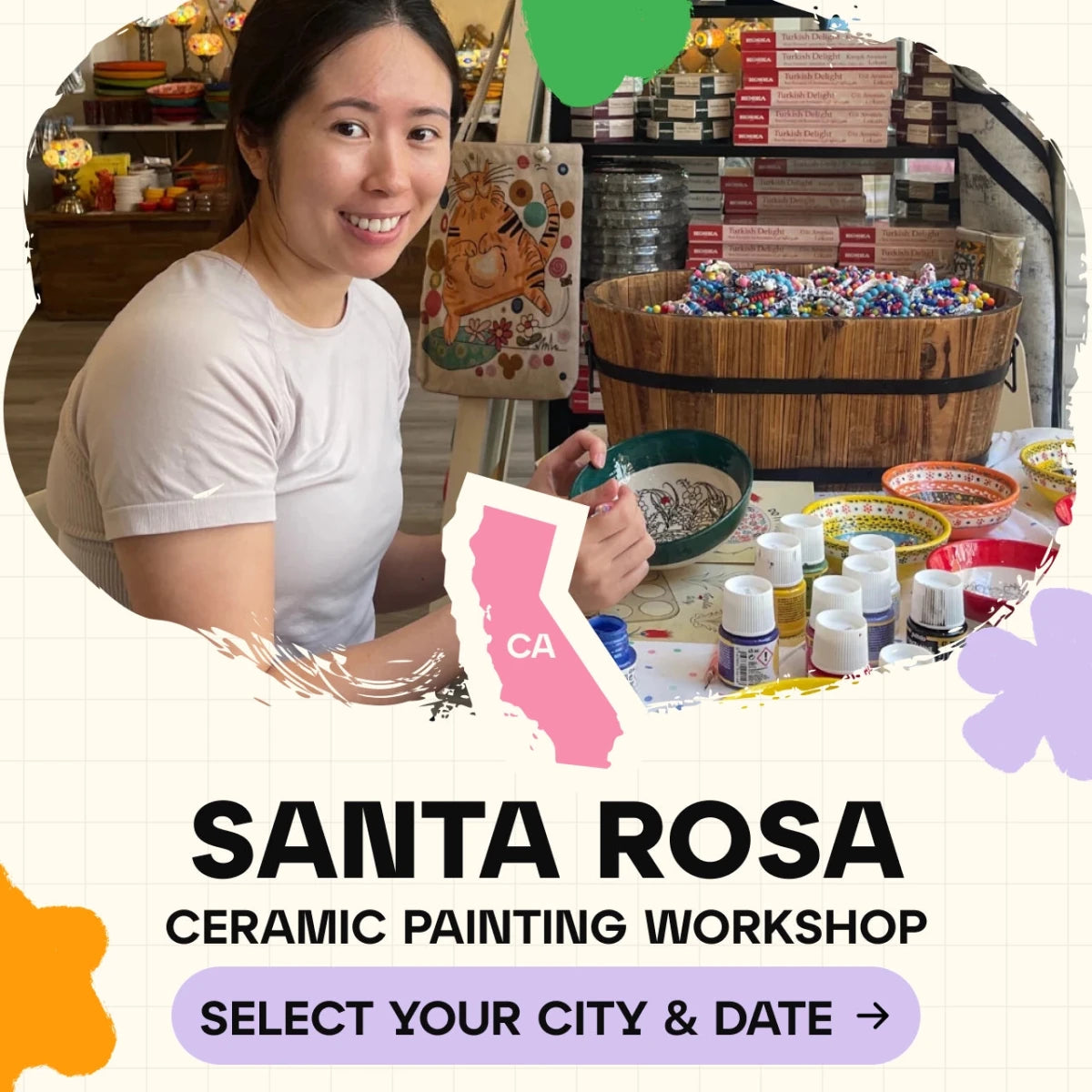 Ceramic Painting Workshop Classes in Santa Rosa - Artmasterclass USA West