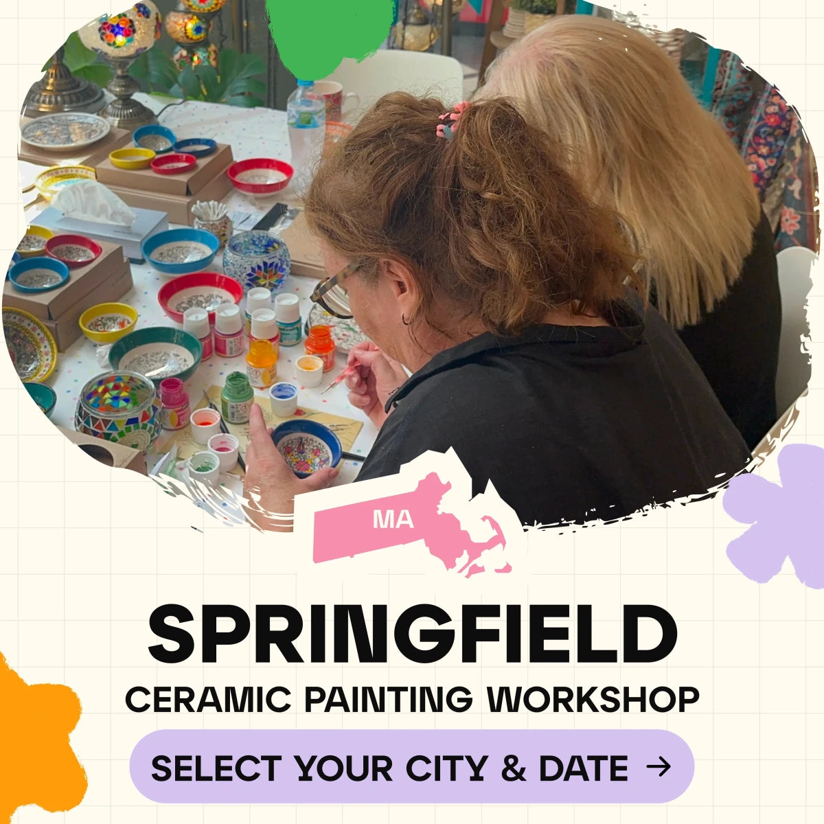Ceramic Painting Workshop Classes in Springfield - Artmasterclass GlobalWorkshop