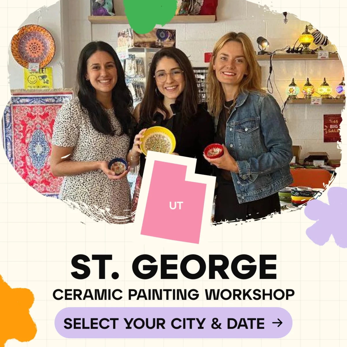 Ceramic Painting Workshop Classes in St. George - Artmasterclass USA West