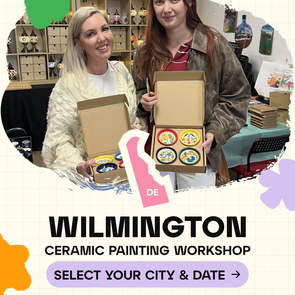 Ceramic Painting Workshop Classes in Wilmington, DE - Artmasterclass GlobalWorkshop