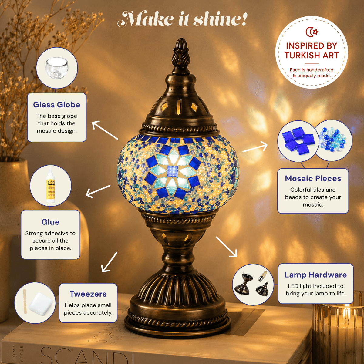 Mini Table Lamp DIY Kit - Artmasterclass USA WestDIY Kits
