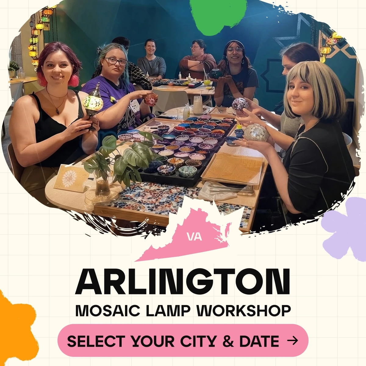 Mosaic Workshop Classes in Arlington, VA - Artmasterclass GlobalWorkshop
