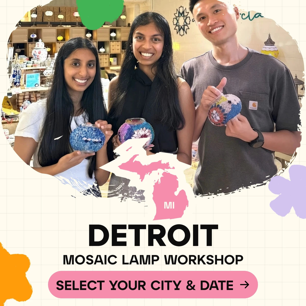 Mosaic Workshop Classes in Detroit, MI - Artmasterclass GlobalWorkshop