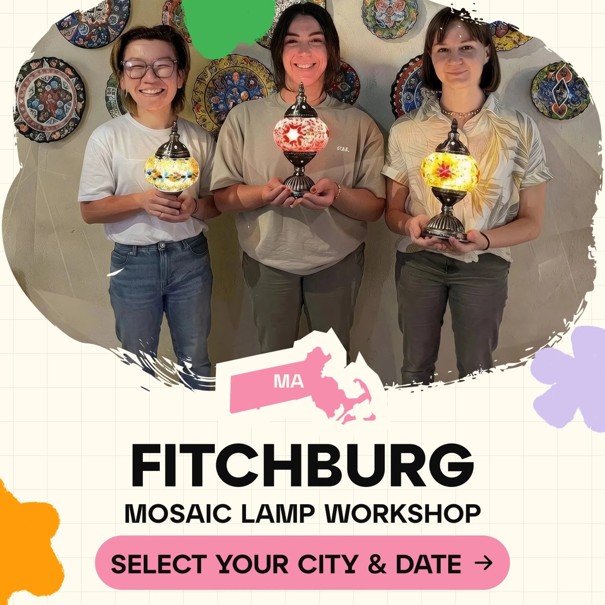 Mosaic Workshop Classes in Fitchburg, MA - Artmasterclass GlobalWorkshop