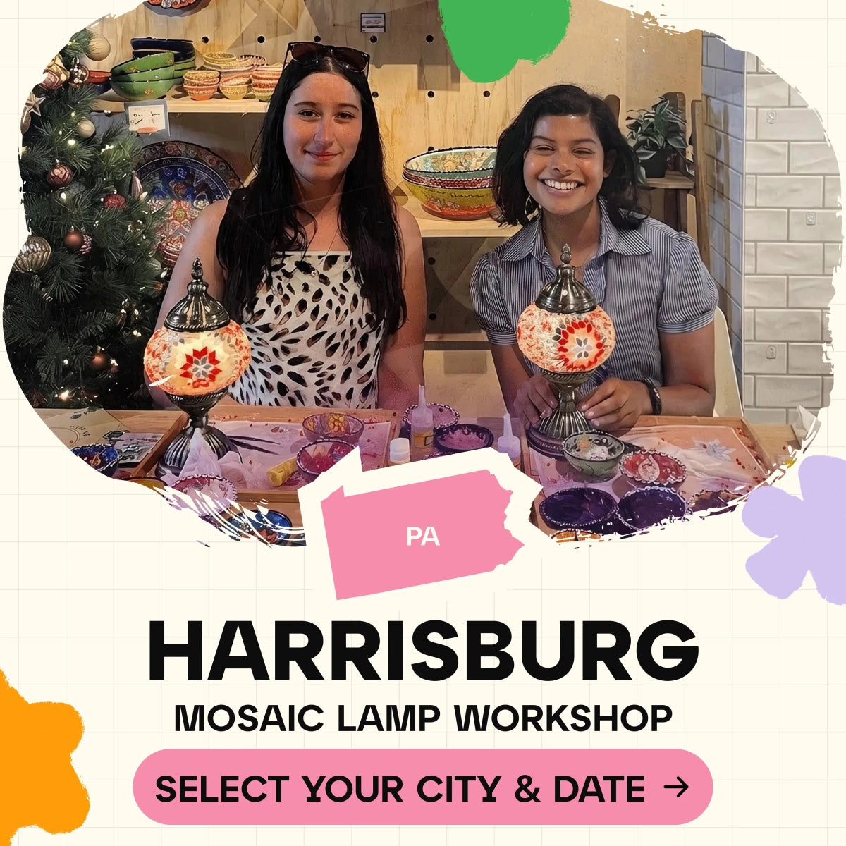 Mosaic Workshop Classes in Harrisburg, PA - Artmasterclass GlobalWorkshop