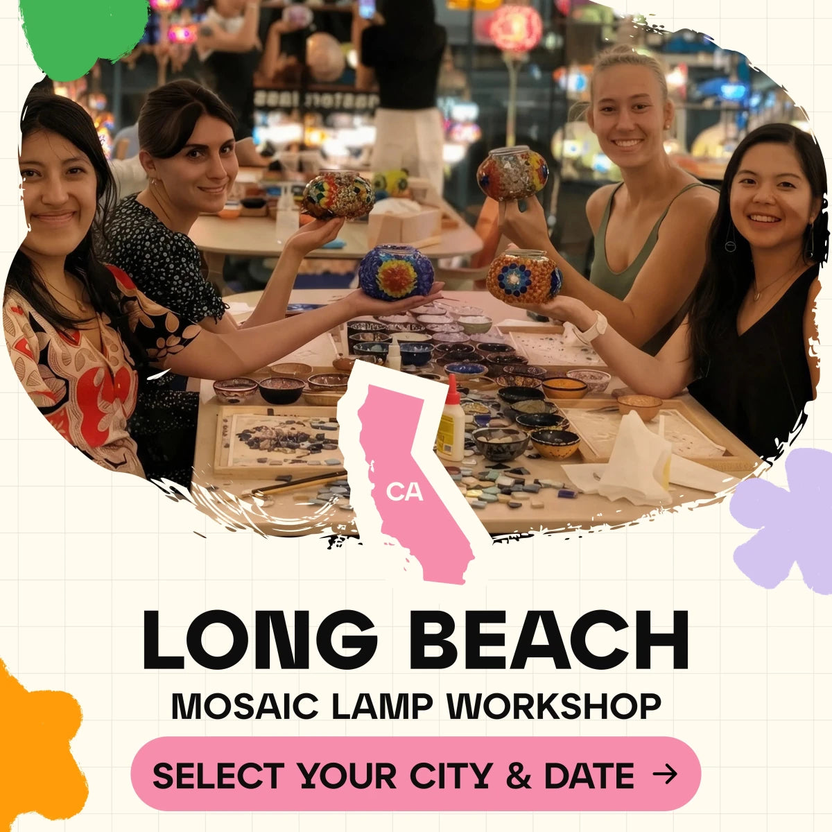 Mosaic Workshop Classes in Long Beach, CA - Artmasterclass GlobalWorkshop