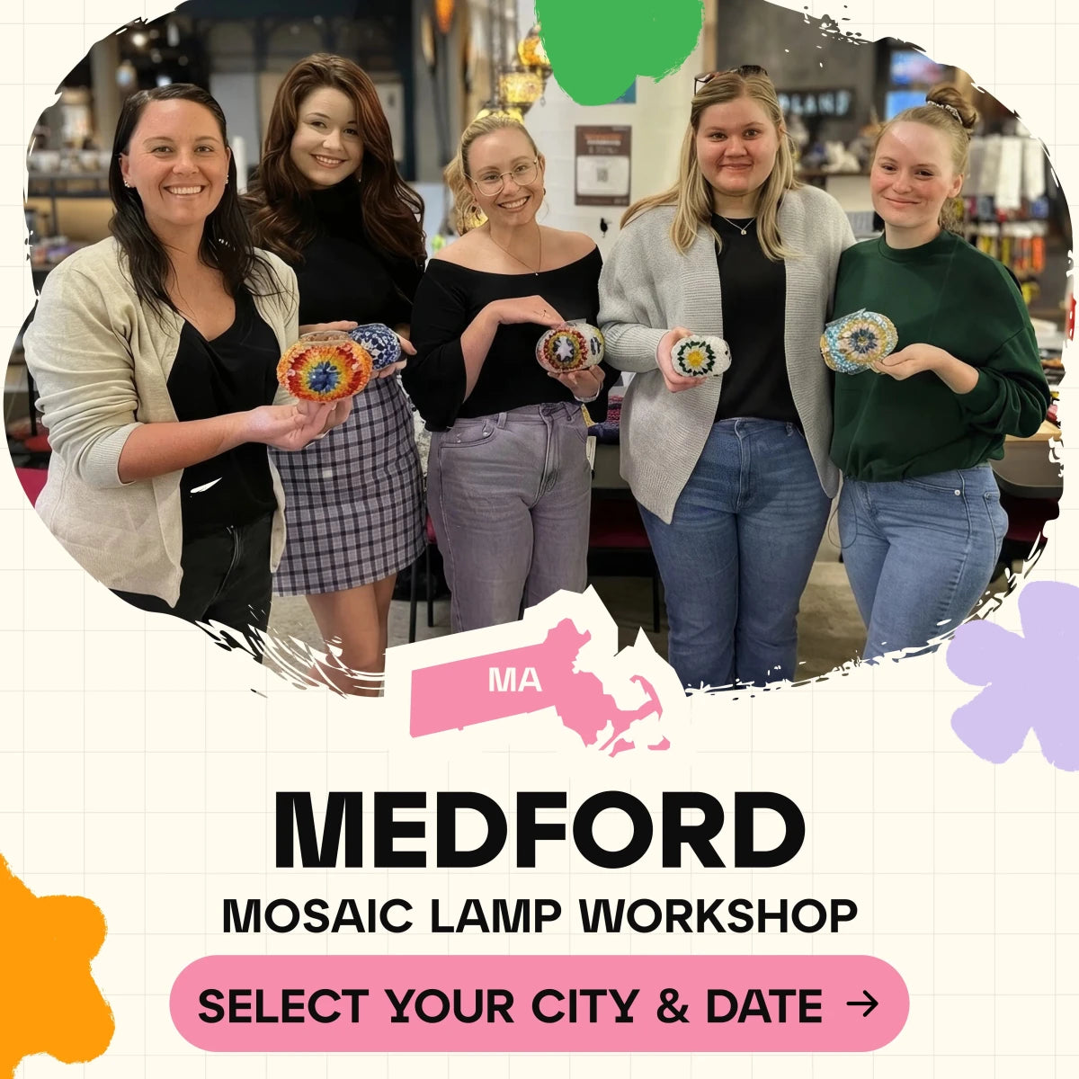 Mosaic Workshop Classes in Medford, OR - Artmasterclass GlobalWorkshop