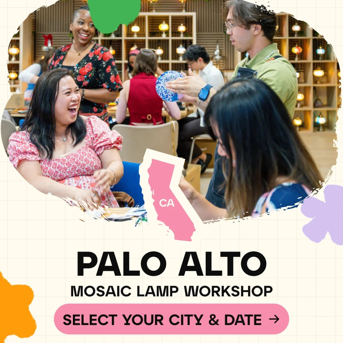 Mosaic Workshop Classes in Palo Alto - Artmasterclass USA WestWorkshop