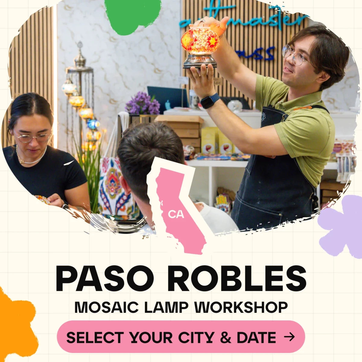 Mosaic Workshop Classes in Paso Robles - Artmasterclass USA WestWorkshop