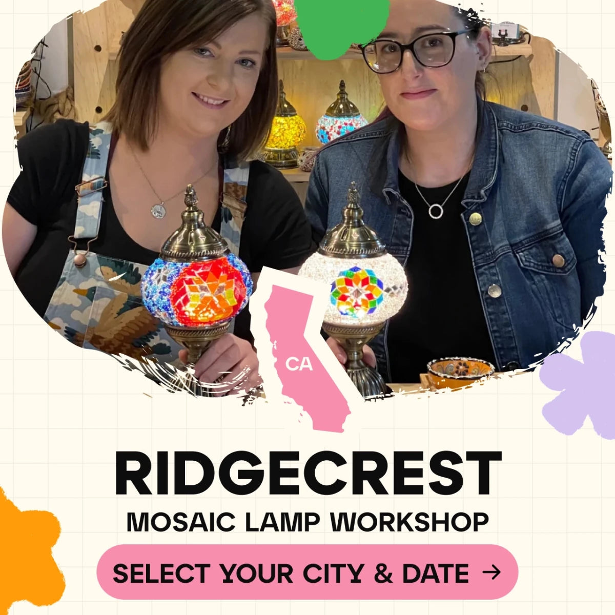 Mosaic Workshop Classes in Ridgecrest - Artmasterclass USA WestWorkshop