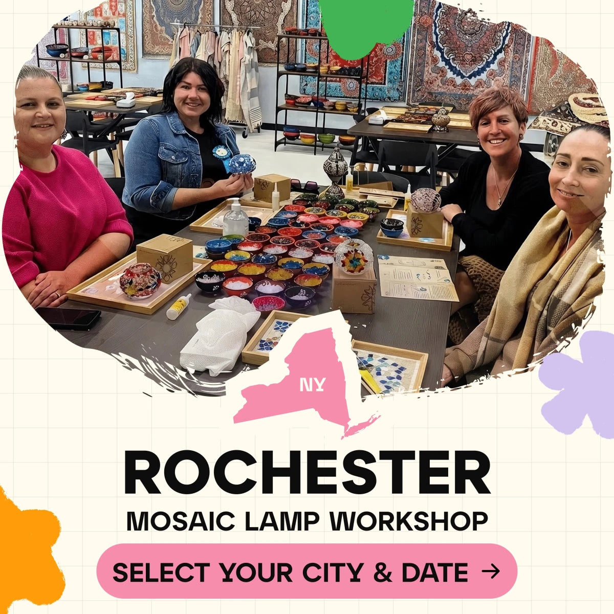 Mosaic Workshop Classes in Rochester, NY - Artmasterclass GlobalWorkshop