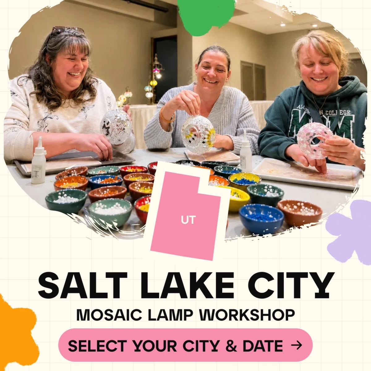 Mosaic Workshop Classes in Salt Lake City - Artmasterclass USA WestWorkshop
