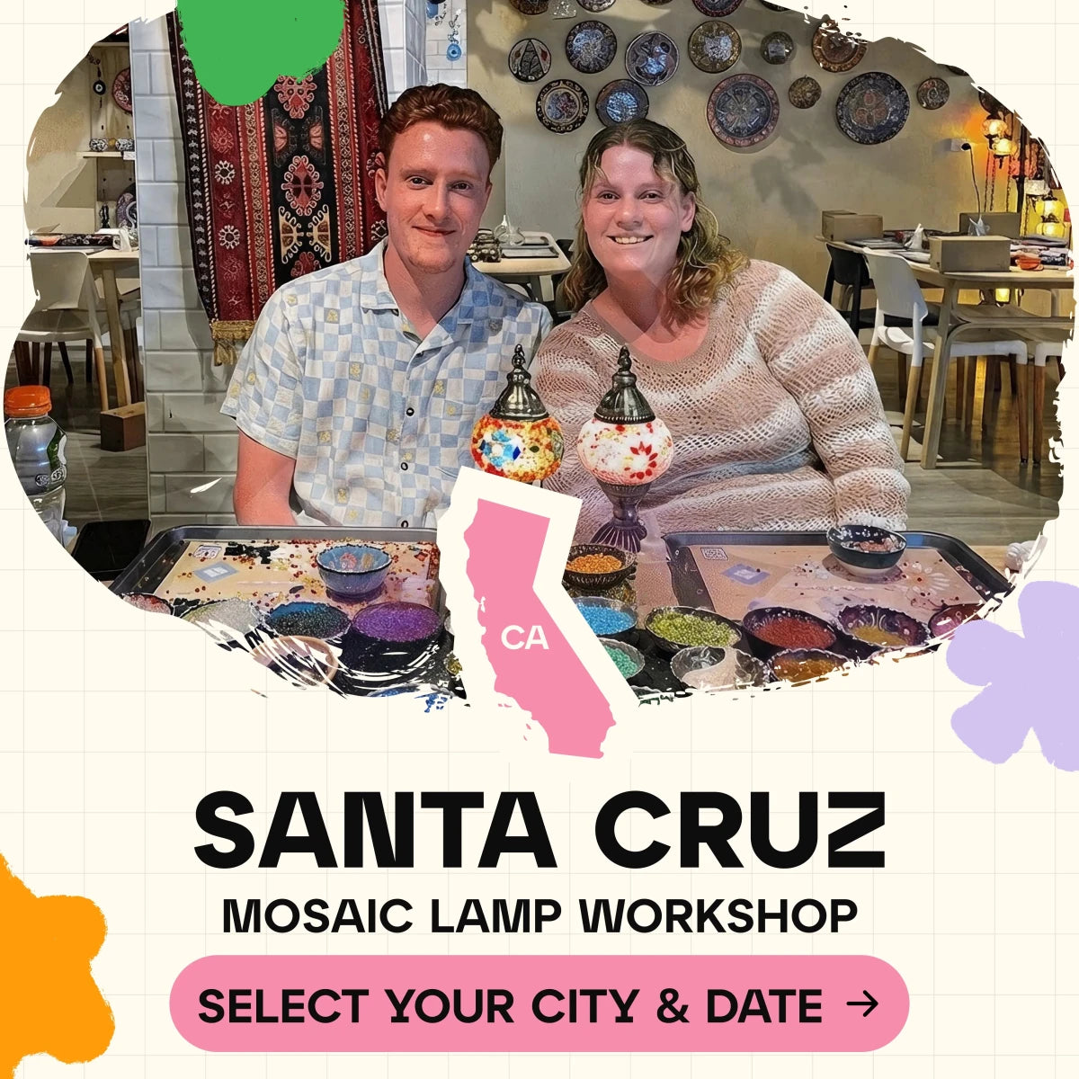 Mosaic Workshop Classes in Santa Cruz, CA - Artmasterclass GlobalWorkshop