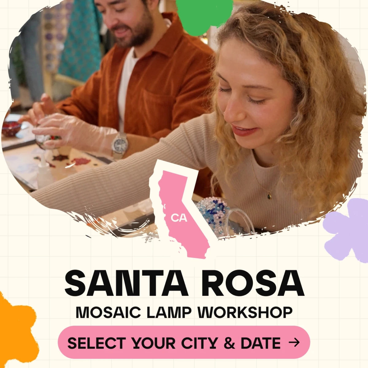 Mosaic Workshop Classes in Santa Rosa - Artmasterclass USA WestWorkshop