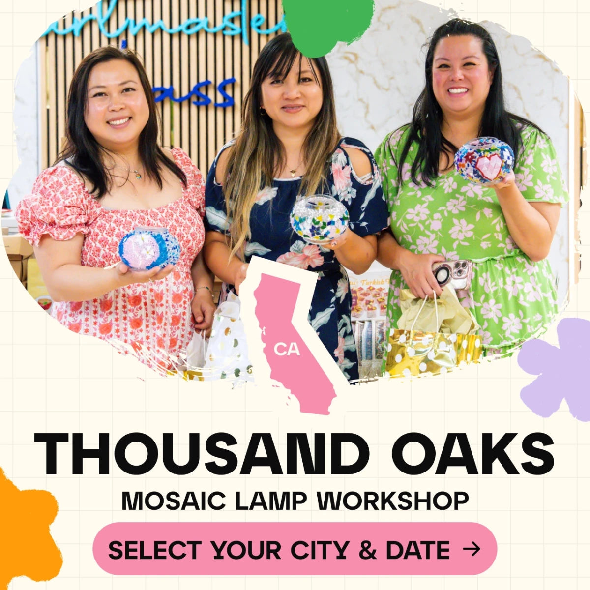 Mosaic Workshop Classes in Thousand Oaks - Artmasterclass USA WestWorkshop